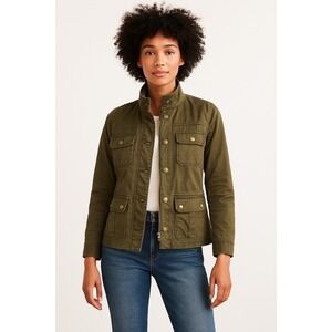 J. Crew Womens Small Olive‎ Green Field Military Utility Rugged Mechanic Jacket